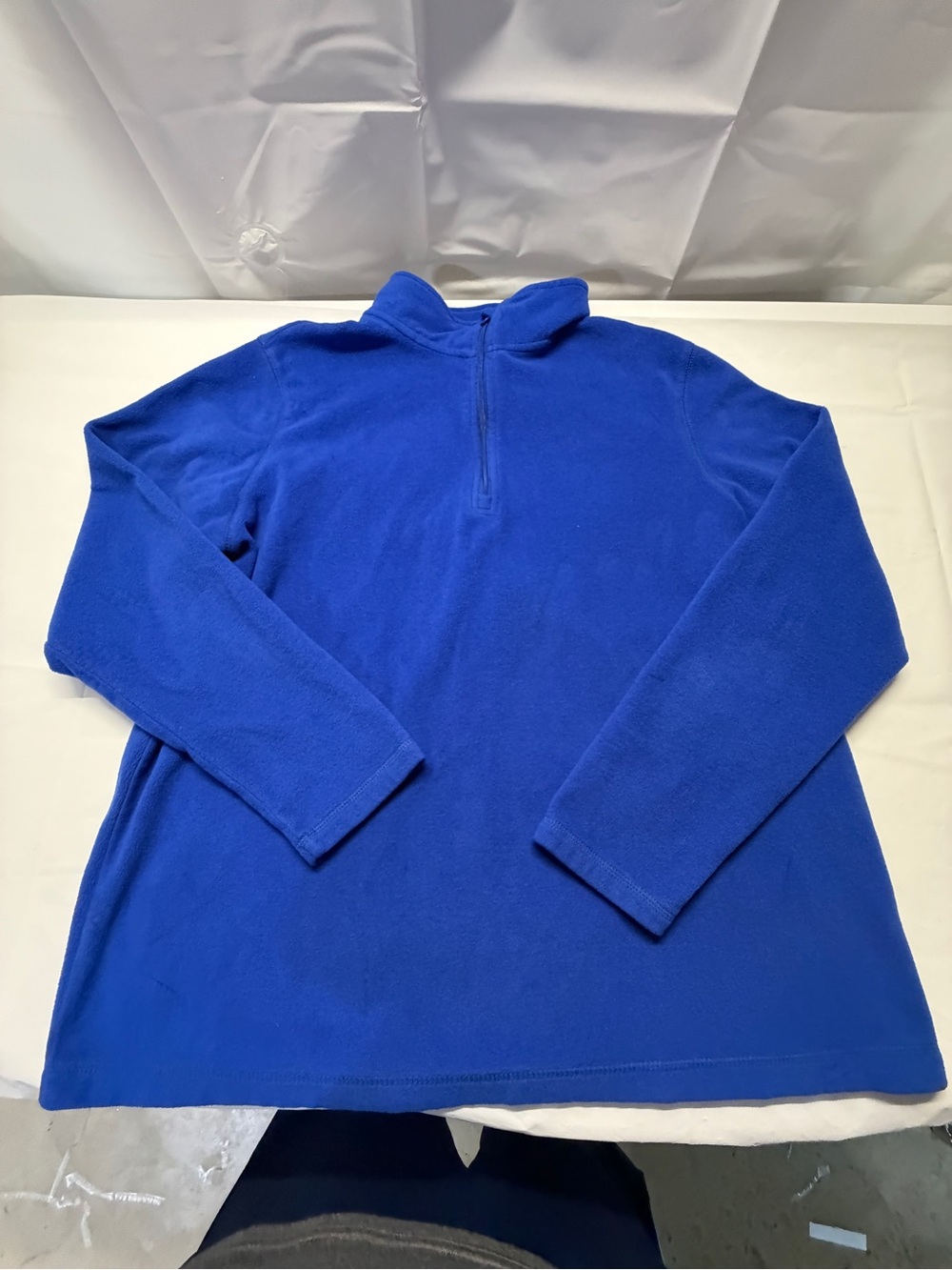 Lands' End Royal Blue Women's Quarter-Zip Fleece Pullover